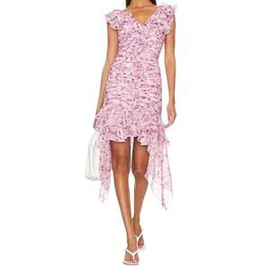 Cinq a Sept Porta ruffle detailing silk minidress dress chiffon size 0